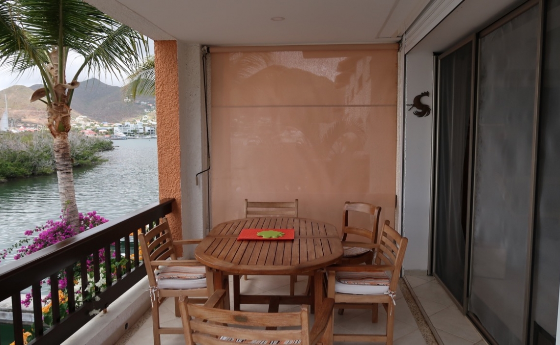 Terrace outside dining and lagoon view