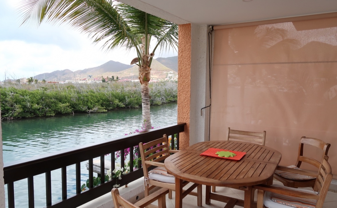 Terrace outside dining and lagoon view